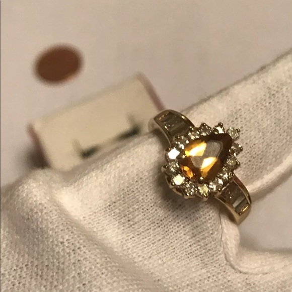 Pear Citrine Ring 14k Yellow Gold - Picture 6 of 6